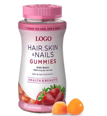 Customized Adult Vegan Biotin Gummies Vitamins For Hair Nails Skin